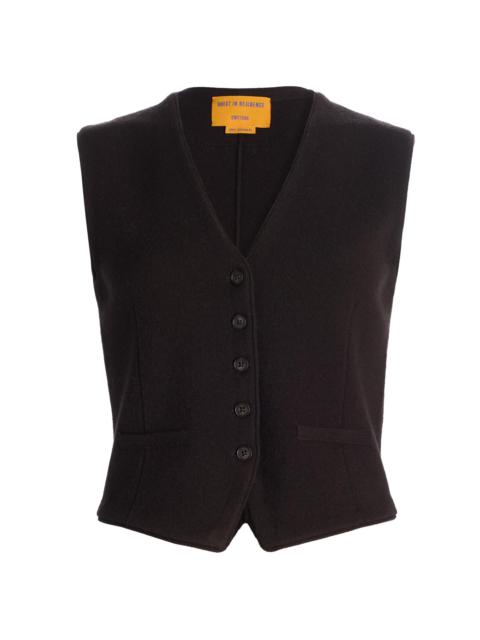 GUEST IN RESIDENCE Women's Cashmere Knit Tailored Vest - Burnt Cocoa