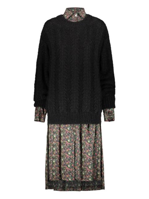 Junya Watanabe floral knit midi dress