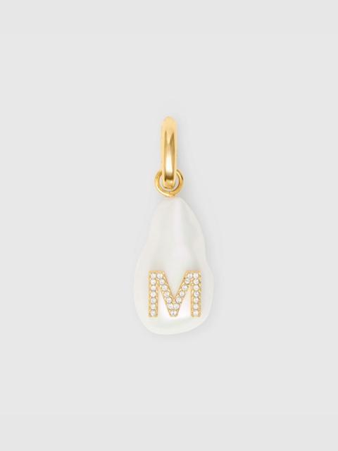 Burberry ‘M’ Crystal and Resin Pearl Letter Charm – Online Exclusive