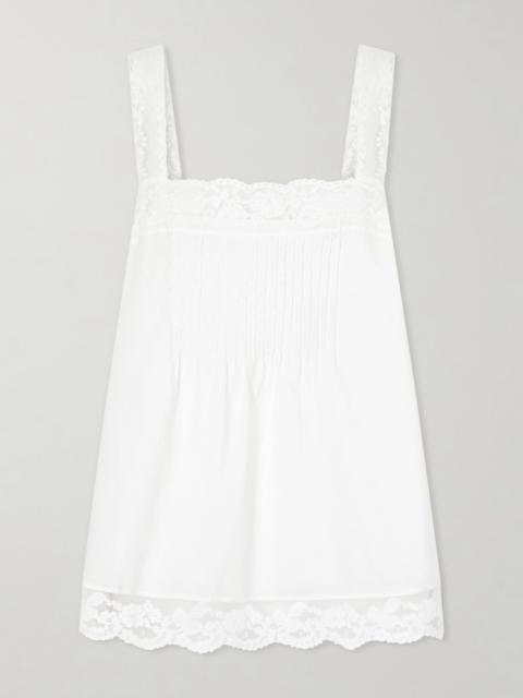 FAITHFULL Cristina Lace-trimmed Cotton Top