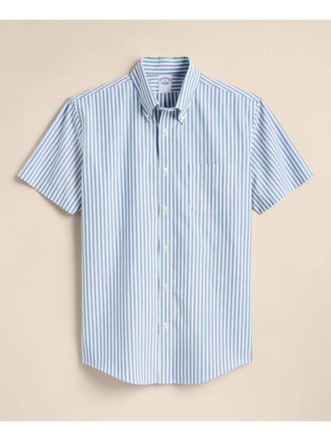 Brooks Brothers Stretch Non-Iron Broadcloth Button-Down Collar Short-Sleeve Sport Shirt