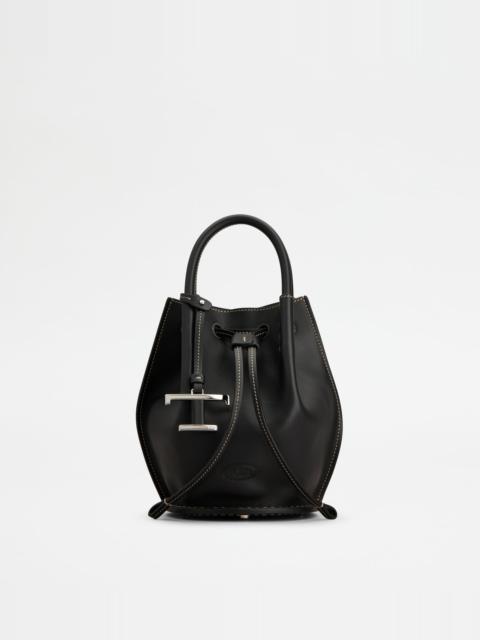 Tod's BUCKET BAG IN LEATHER MINI - BLACK