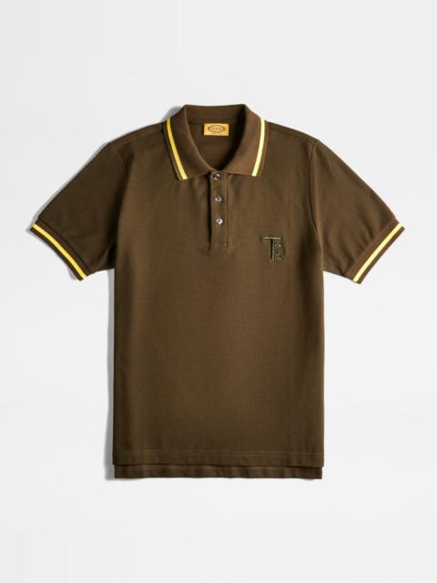 Tod's POLO SHIRT IN PIQUET - GREEN