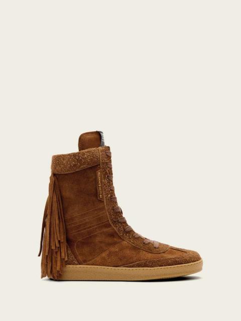 ALLSAINTS LOUISE SUEDE FRINGE SNEAKERS
