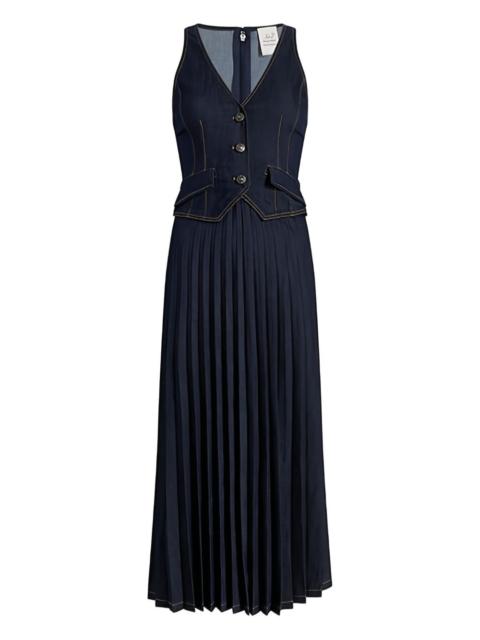 Cinq à Sept pleated denim waistcoat dress
