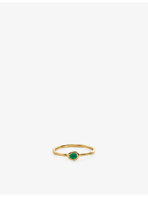 MONICA VINADER Odyssey 18ct Gold Vermeil-Plated 925 Sterling Silver and Onyx Stacking Ring
