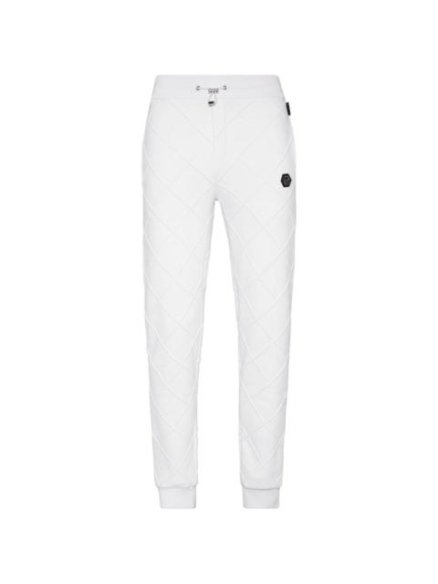 diamond-quilted track pants