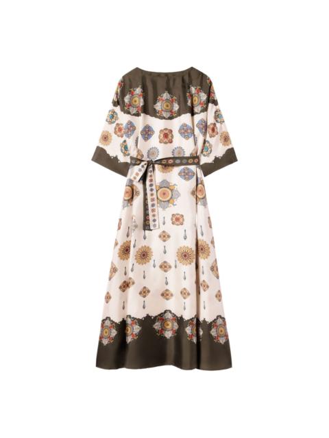 La DoubleJ placed floral print silk dress