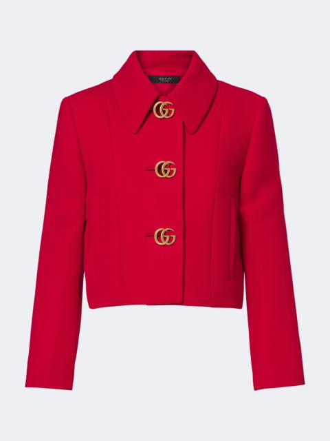 GUCCI Double G cropped wool crêpe jacket