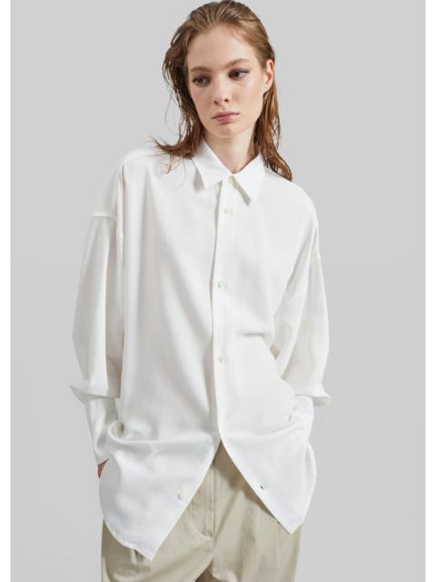 DARKPARK Darkpark Carla Oversize Viscose Gauze Shirt - Sugar White