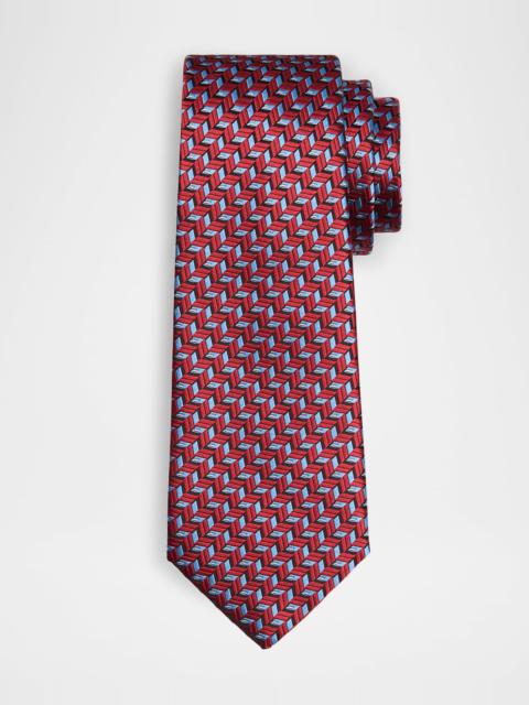 GIORGIO ARMANI Men's Geometric Chevron Silk Tie