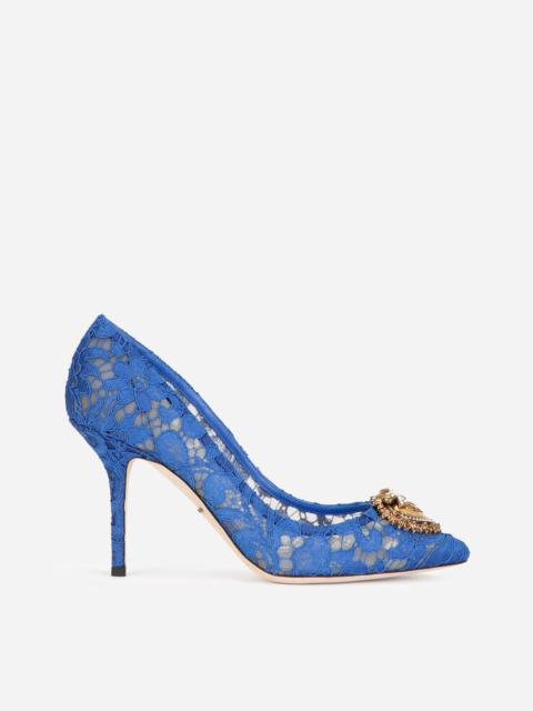Dolce & Gabbana Taormina lace pumps with Devotion heart
