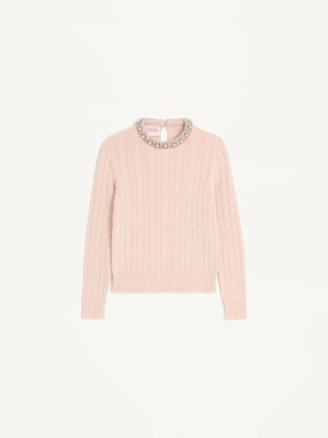 Valentino EMBROIDERED WOOL SWEATER