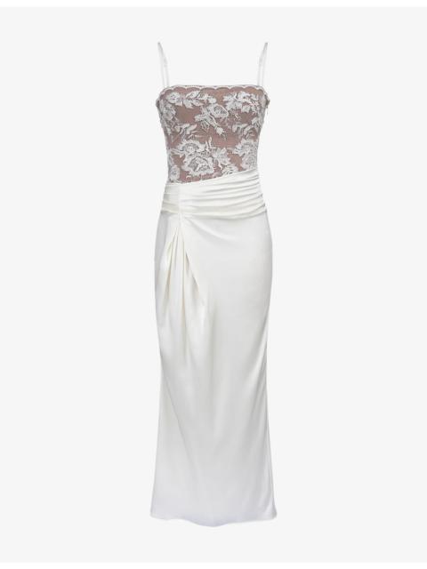 House of CB Eliette Embellished Satin Maxi Dress
