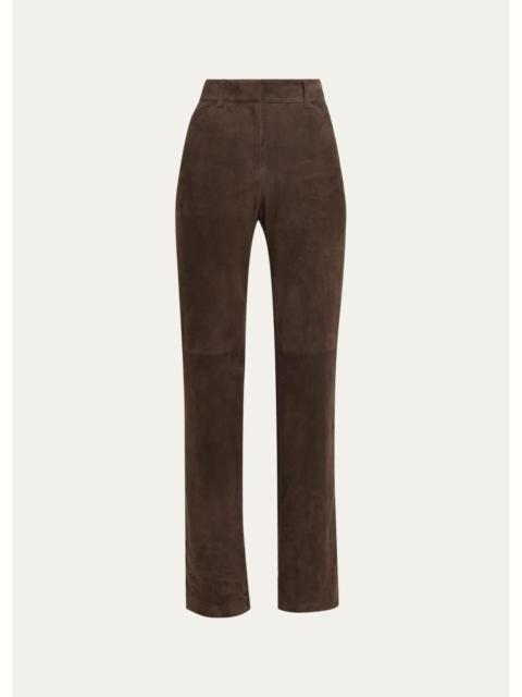 Lafayette 148 New York Bond Slim-Fit Suede Pants