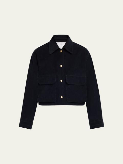 MARIA McMANUS Cropped Snap-Front Velvet Jacket