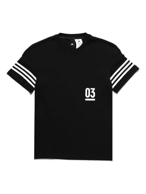 Men's adidas Cuff Stripe Sports Black T-Shirt CZ8956