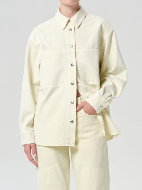 AGOLDE LARIA SHIRT (FLYWEIGHT) IN LEMON ZEST