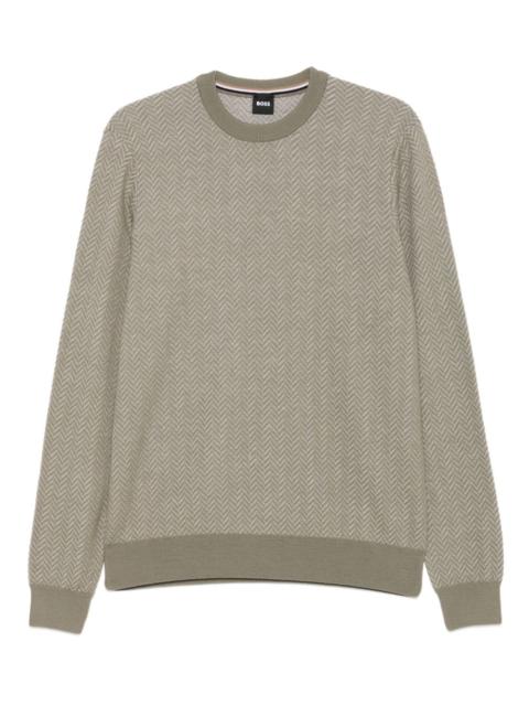 BOSS herringbone-pattern sweater