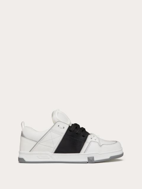 OPEN SKATE CALFSKIN AND FABRIC SNEAKER