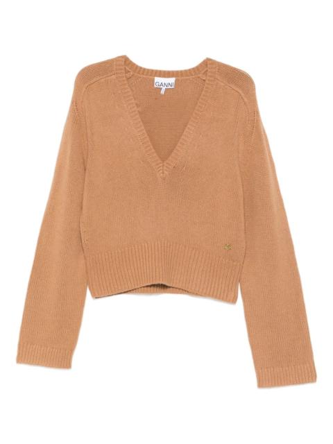 V-neck logo-detail knitwear