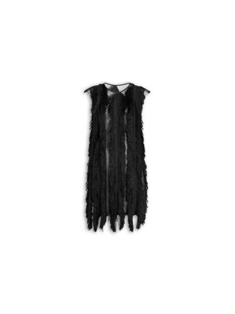 Alaïa SILK KNIT FRINGED DRESS