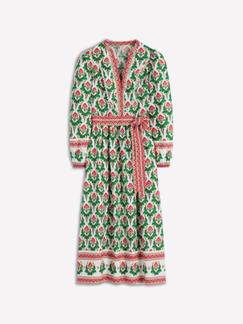 BODEN Cary Cotton Midi Dress-Multi, Ornamental Stamp