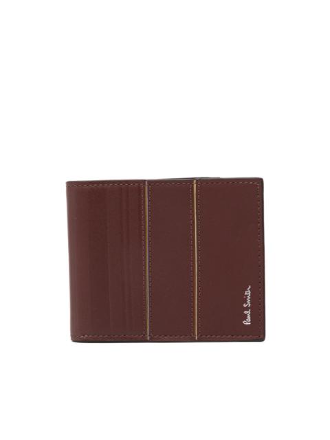 striped leather wallet
