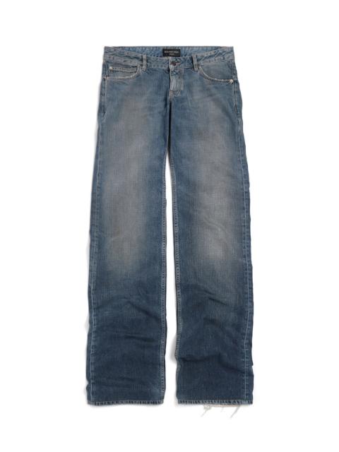 BALENCIAGA Fitted Low-waist Pants in Blue