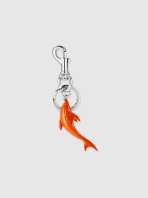 GUCCI Engraved dolphin keychain charm