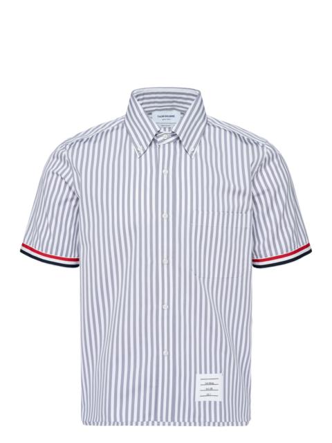 Thom Browne Straight Fit Short Sleeve Button-Down Shirt