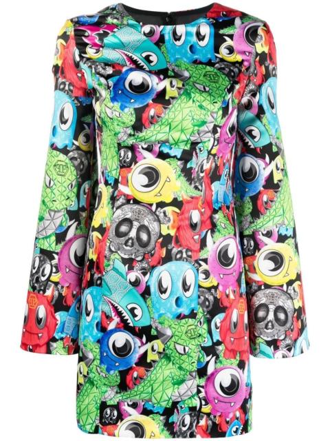 PHILIPP PLEIN graphic-print long-sleeve dress