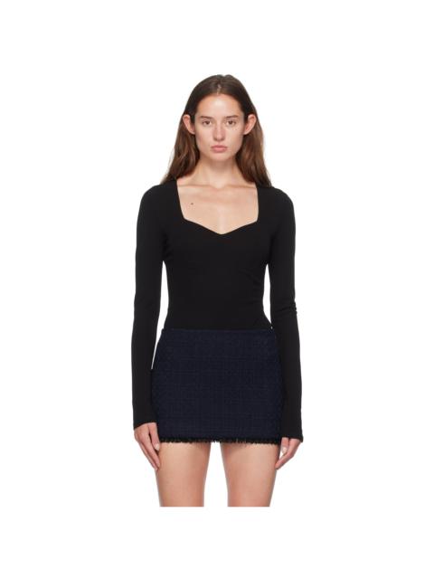 Givenchy Black Sweetheart-Neck Bodysuit