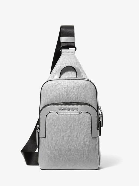 MICHAEL KORS Hudson Medium Pebbled Leather Double-Zip Sling Bag