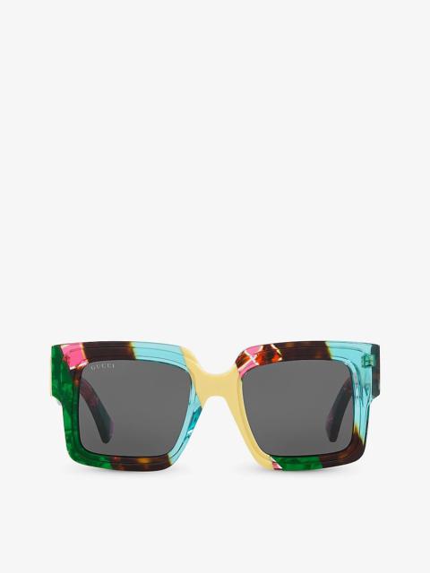 GC002054 GG1307S rectangle-frame tortoiseshell acetate sunglasses