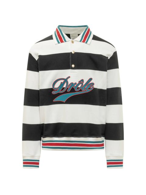 Drôle de Monsieur Drole De Monsieur Striped Logo-embroidered Polo Shirt