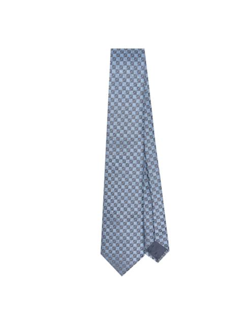 geometric-pattern silk tie