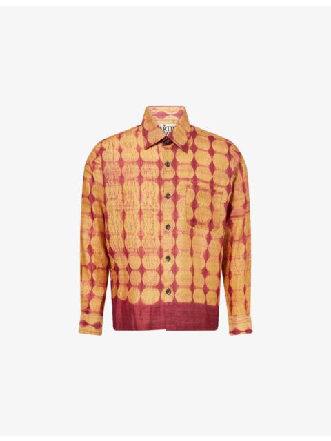 KARTIK RESEARCH Shibori Patterned Long-Sleeve Silk Shirt