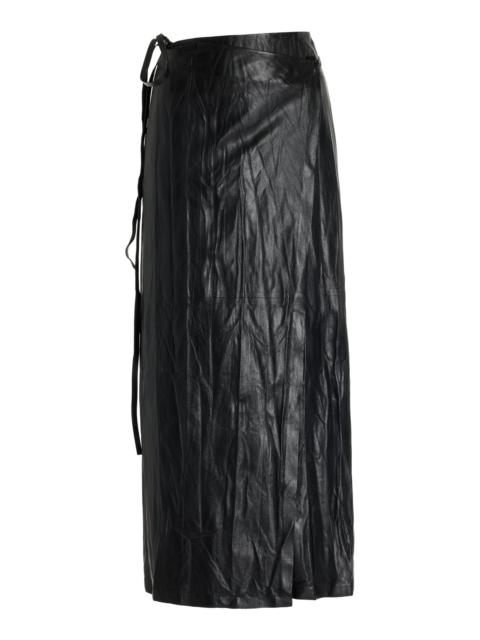 The Row Bert Leather Skirt black