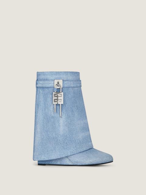 Givenchy SHARK LOCK ANKLE BOOTS IN WASHED DENIM