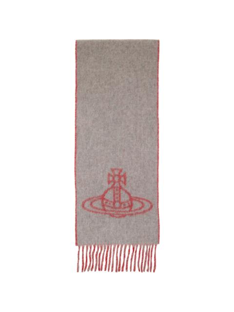 Vivienne Westwood Red & Gray Double Face Scarf