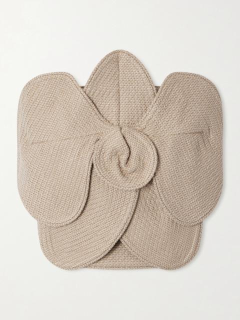 ANDRES OTALORA Florencia Appliquéd Strapless Cropped Woven Top