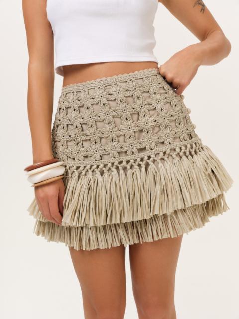 For Love & Lemons Riley Raffia Skirt