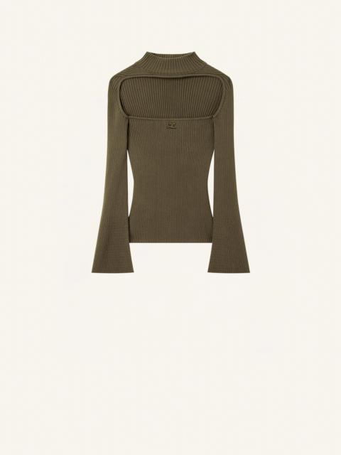 courrèges HYPERBOLE LS RIB KNIT SWEATER