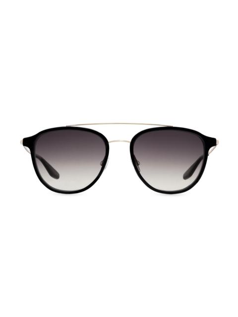 BARTON PERREIRA Men's Courtier 55MM Aviator Sunglasses - Black Gold Smolder