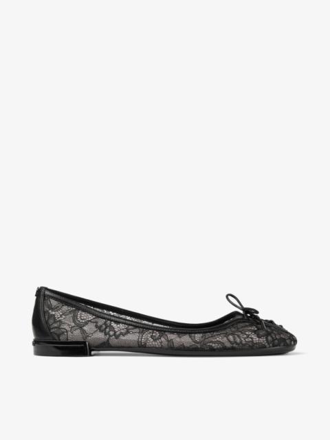 JIMMY CHOO Scarlett Ballerina Black Jimmy Choo Lace Ballerina Flats