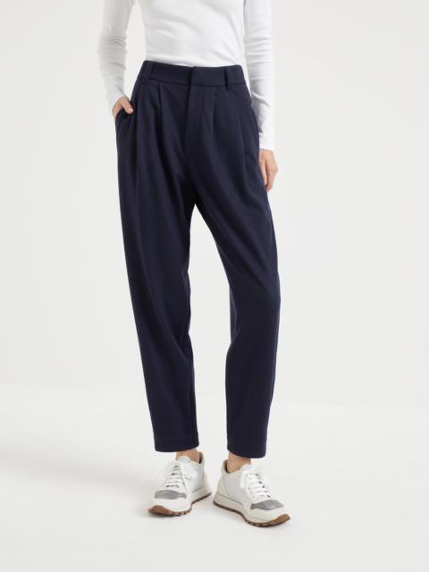 Cashmere jersey tailored trousers