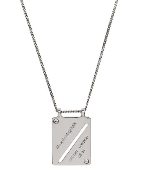 Alexander McQueen silver Identity Tag pendant necklace
