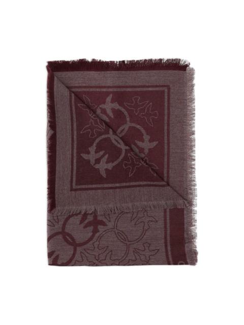 PINKO love-birds fringed scarf