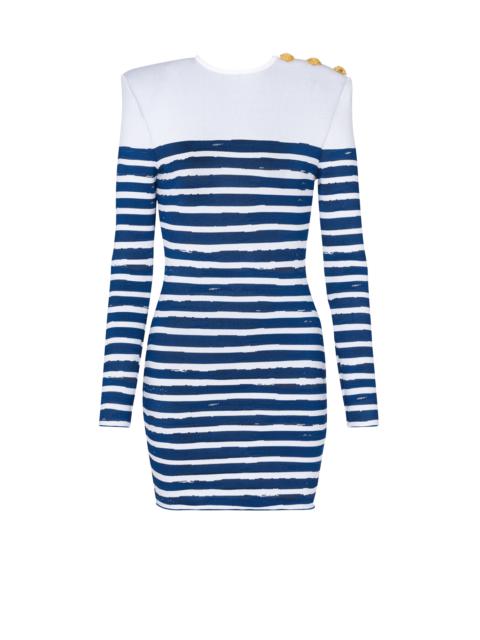 Balmain Valentine's Day striped print dress